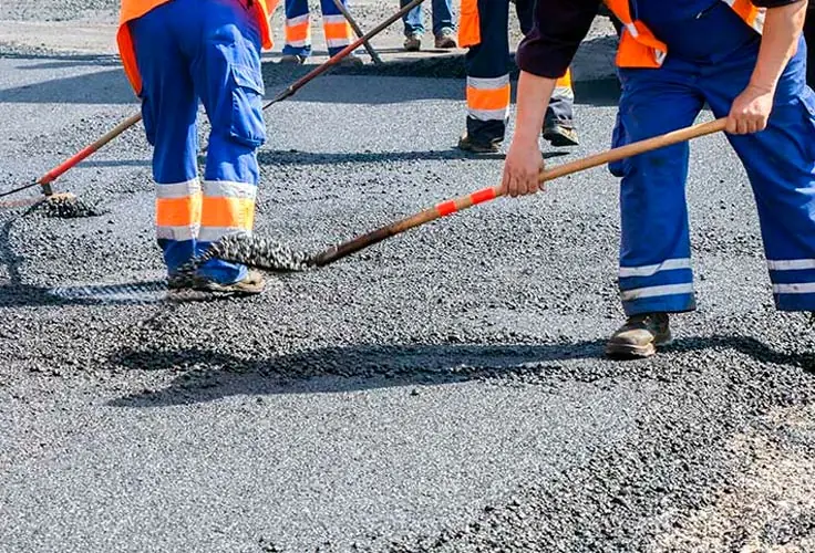 trabajos de estabilización de explanadas y extendido de firmes
